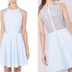 Ted Baker Venma Ice Blue Lace Back Detail Skater Dress